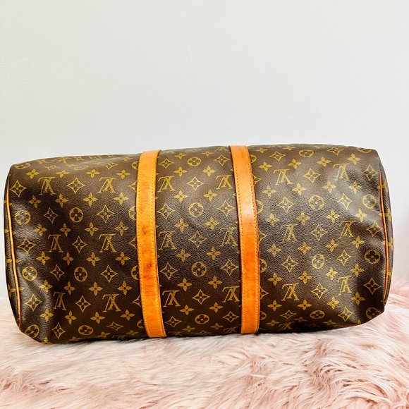 AUTHENTIC LOUIS VUITTON KEEPALL 50 MONOGRAM WITH DUST BAG LUGGAGE SET VI881 - Picture 7 of 16